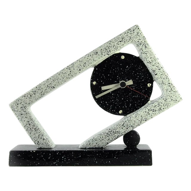 Postmodern Ceramic Dalla Bassa Maria Ceramiche Table Clock from Nove, Italy, 1980s For Sale