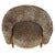 Modern stylish and bold barrel chair, featuring plush brown and black leopard-print polyester velvet upholstery paired...