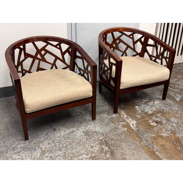 Wood Crate & Barrel Ankara Lounge Chairs, Pair For Sale - Image 7 of 12