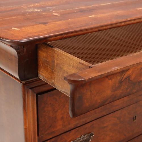 Antique Charles X Chest of 4 Drawers in Walnut and Oak, 19th Century For Sale - Image 5 of 13