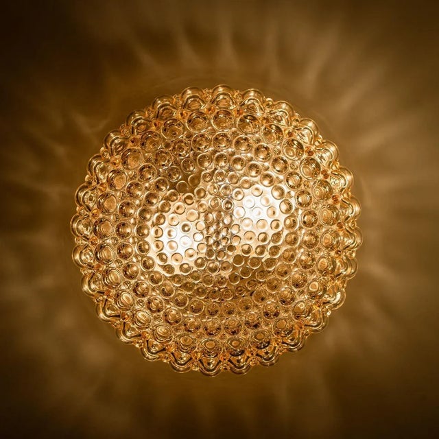 Amber Glass Wall Lights by Helena Tynell for Glashütte Limburg, Set of 2 For Sale - Image 9 of 16