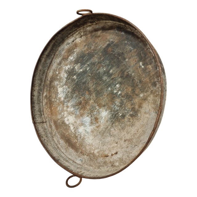 Large Zinc Plate Grape Tray, 1890s For Sale