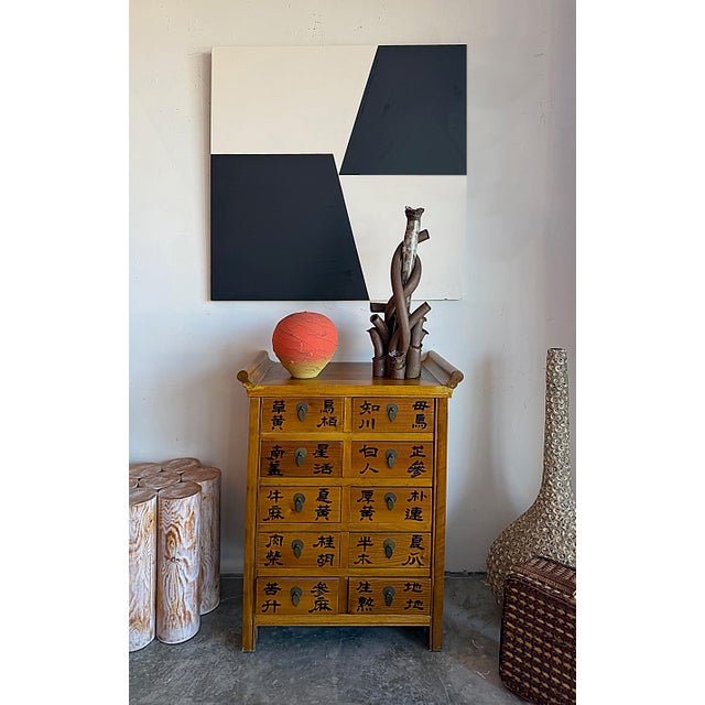 Mid-century Raymond MacMahon Abstract Hard-Edge Painting Offered for sale is a large original hard-edge abstract painting...