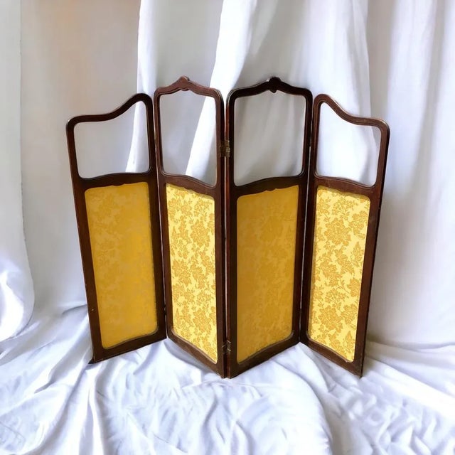 Art Nouveau Four Panel Screen For Sale - Image 4 of 7
