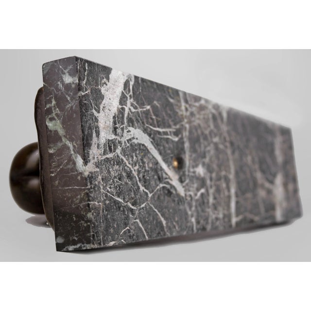 Art Déco Patinated Bronze Sculpture of a Girl and a Jumping Goat With Marble Base by Paul Silvestre for Susse Frères For Sale - Image 6 of 11