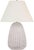 Transitional Chapman & Myers by Visual Comfort Signature Kokomo 30" Table Lamp in Chalk Wicker and Polished Nickel with Linen Shade For Sale - Image 3 of 3