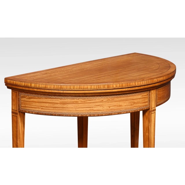 Vintage Satinwood Card Table For Sale - Image 4 of 7