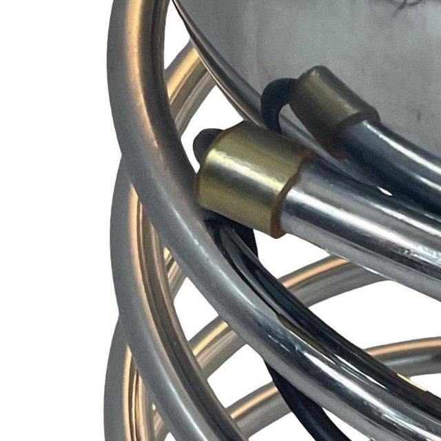 Metal Space Age Chrome Globe Floor Lamp on Spiral Base from Gepo For Sale - Image 7 of 9