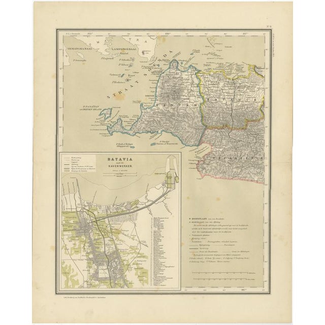 This impressive four-map wall set presents a continuous late 19th-century visual survey of the island of Java and its...