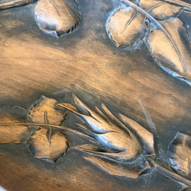 1930s Art Deco Hand-Carved Wood and Brass French Centerpiece For Sale - Image 14 of 15