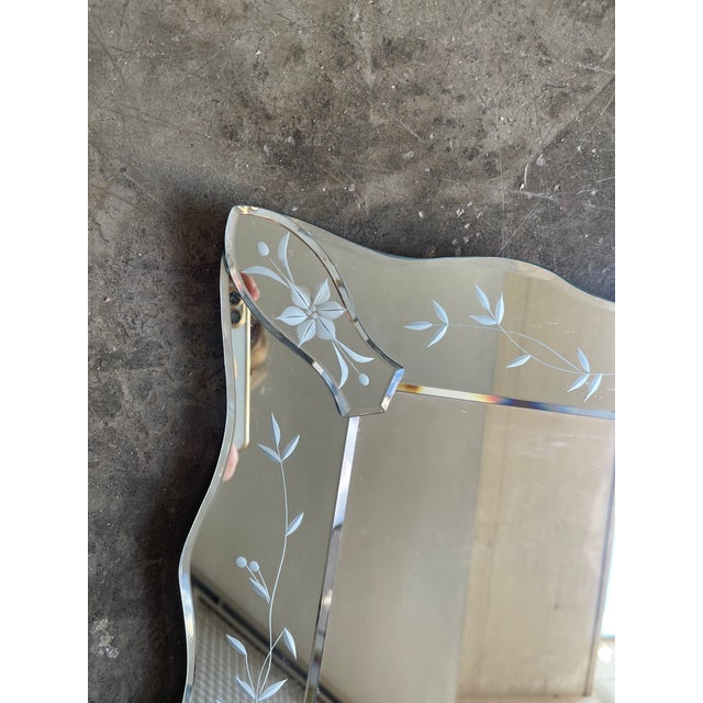 Venetian Etched Wall Mirror, Italy, 1960s For Sale - Image 10 of 12
