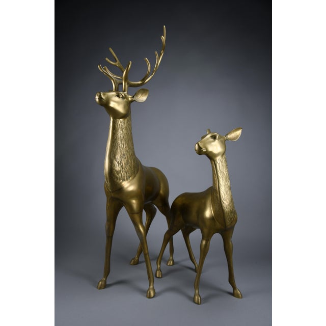 Hollywood Regency Brass Deer attributed to Maison Jansen, 1970s For Sale - Image 14 of 18