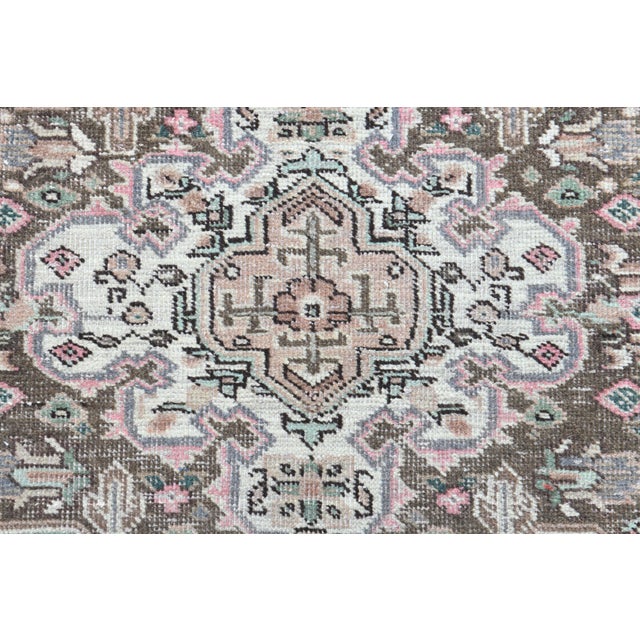 1970s Vintage Persian Handmade Wool Coton Orange Area Rug For Sale - Image 10 of 11