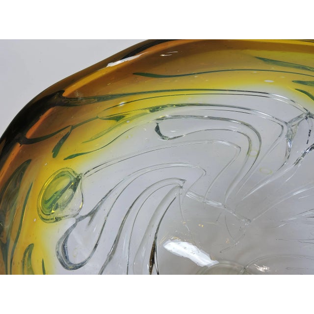 Contemporary Will Dexter Signed Monumental Art Glass Drip Bowl For Sale - Image 3 of 13