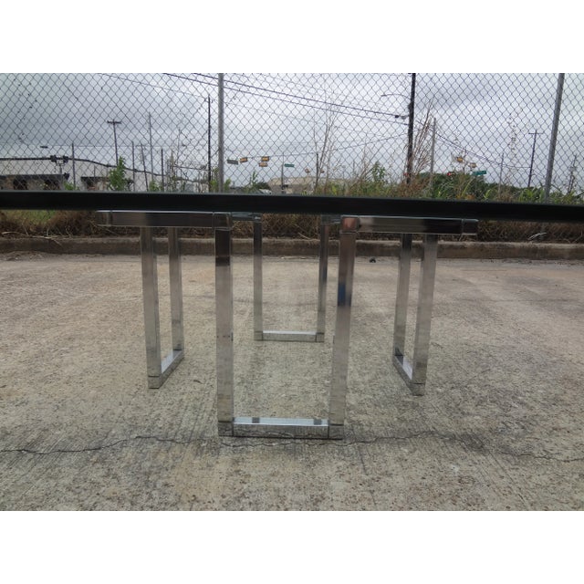 1970s Mid-Century Modern Chrome Coffee Table After Milo Baughman For Sale - Image 5 of 12