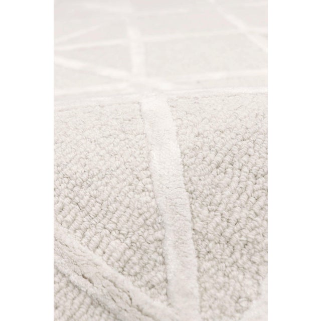 Transitional Pasargad Home Edgy Ivory Area Rug, 5' 0'' X 8' 0'' For Sale - Image 3 of 5