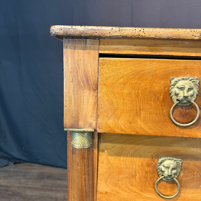 French 19th Century French Walnut Chest of Drawers With Lion Pulls For Sale - Image 3 of 7