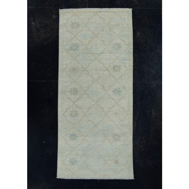 Blue Turkish Oushak Rug 2'11" x 6'8" #17826 For Sale - Image 8 of 8