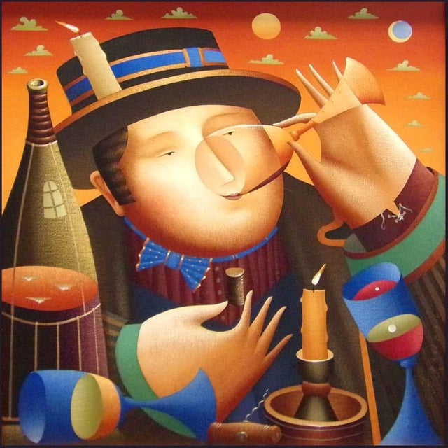 "Bottoms Up" by Anton Arkhipov Original Limited Edition Giclee on Canvas Image Size : 20" x 18" Framed size : 33" x 28"...