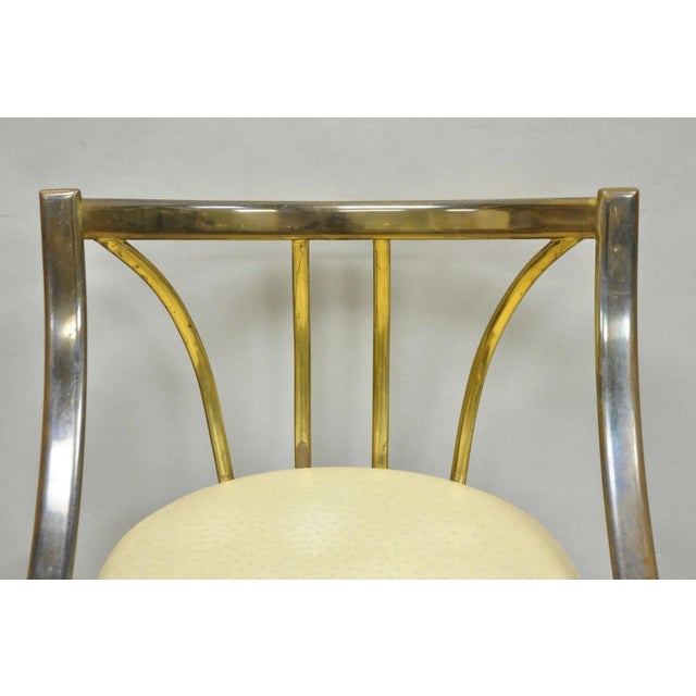 Vintage Italian Hollywood Regency Sculptural Brass Chiavari Style Accent Chair For Sale In Philadelphia - Image 6 of 17