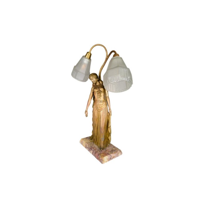 Art Deco Table Lamp by Georges van de Voorde, France, 1925 For Sale - Image 4 of 13