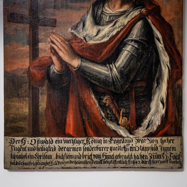 Saint Oswald of England, 18th Century, Oil Painting For Sale - Image 6 of 7