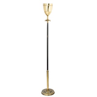 Art Deco Black and Gold Stiffel Torchiere Floor Lamp For Sale