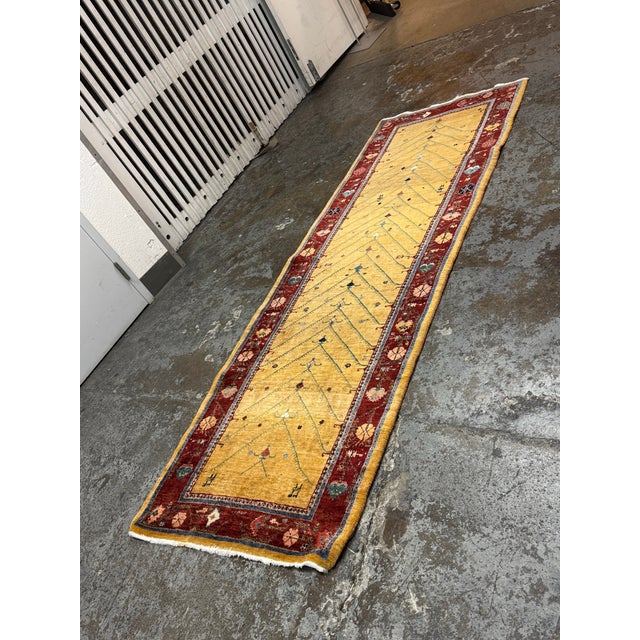 Transitional 3ft1in × 9ft4in Hand Knotted Wool Runner, Vintage For Sale - Image 3 of 12