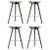 Wood Brown Oak and Stainless Steel Bar Stools by Lassen, Set of 4 For Sale - Image 7 of 7