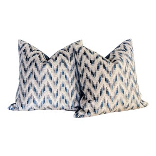 Lee Jofa Carnival Chevron Velvet Pillows - Set of 2 For Sale