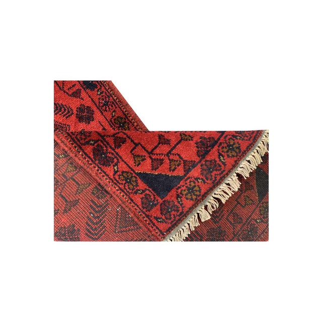 Fine Quality Hand Knotted Afghan Khal Muhammadi Wool Area Rug 4.8 X 1.8 Ft For Sale - Image 13 of 13