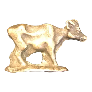 Antique Ancient Bronze Miniature Cow Sculpture Netsuke
