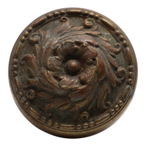 Single Romanesque Bronze Floral Entry Door Knob