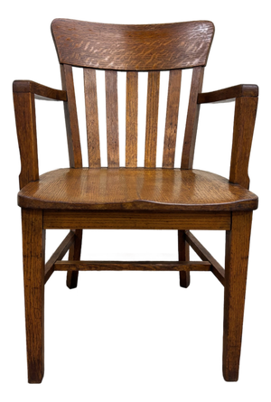 Antique Arts & Crafts Mission Quarter Sawn Oak Library Chair Armchair