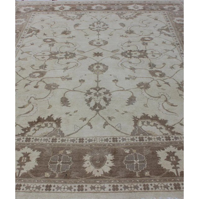 Textile Earth Tone Rug by Keivan Woven Arts in Brown and Cream For Sale - Image 7 of 12