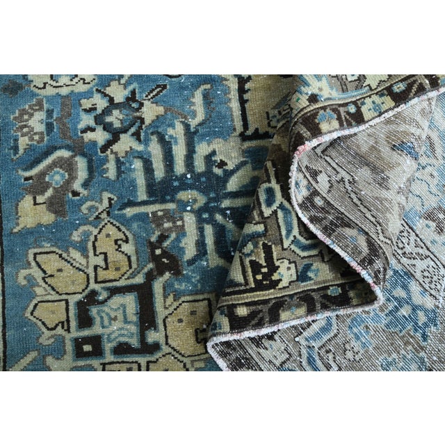 1960s Vintage Persian Handmade Wool Cotton Brown Area Rug For Sale - Image 11 of 11
