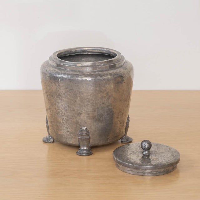 Art Deco 1930s Art Deco Pewter Jar With Lid For Sale - Image 3 of 12