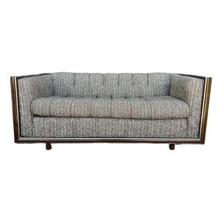 Milo Baughman Style “Floating” Vintage Mid-Century Modern Sofa For Sale