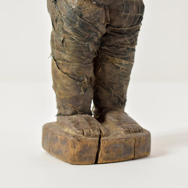 Early 20th Century Pere Miniature Mummy Wood Figure 12 Inch Tanzania For Sale - Image 14 of 15