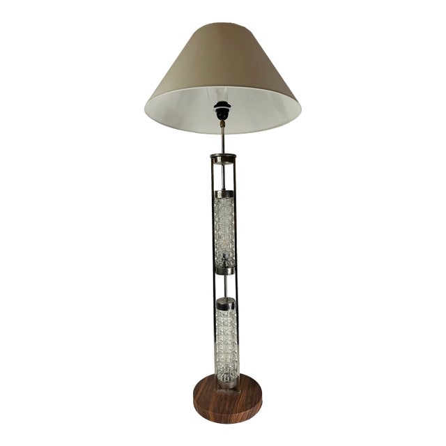 Mid 20th Century Stacked Cut Glass Lamp From West Germany For Sale