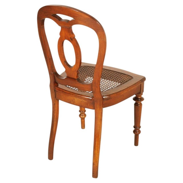 Antique Walnut Chairs with Vienna Straw Seats from Bassanos Ebanistery, 1890s, Set of 6 For Sale - Image 4 of 7