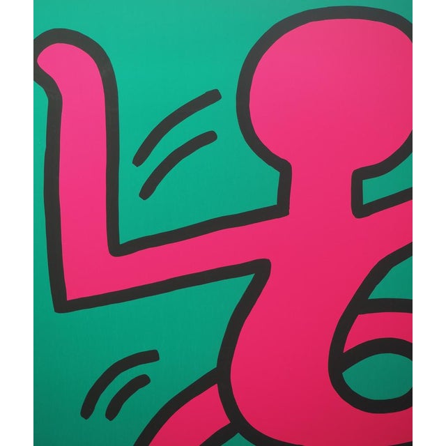Modern Keith Haring, Swing Yellow, Montreux Jazz Festival, Original Signed Silkscreen Print For Sale - Image 3 of 6