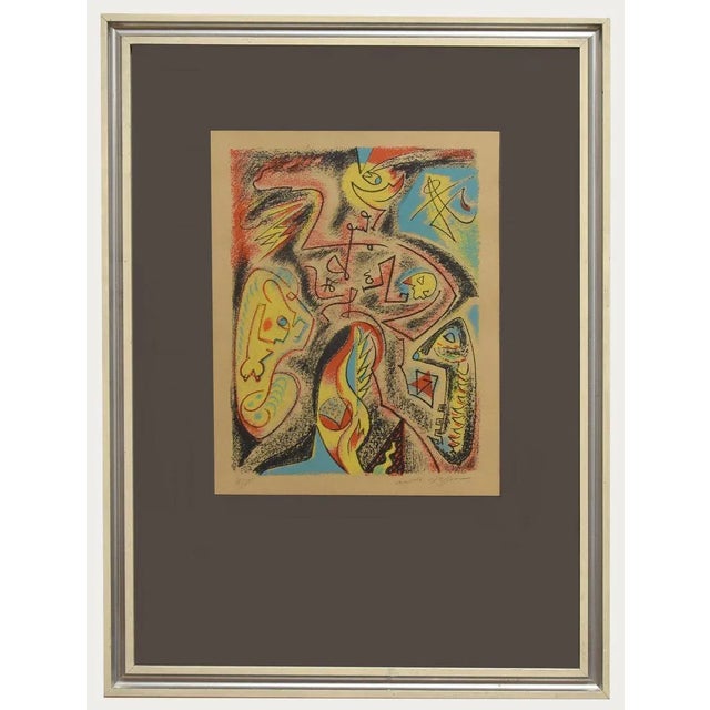 Abstract Composition is an original colored lithograph realized in the half of XX century. The artwork is hand signed on...