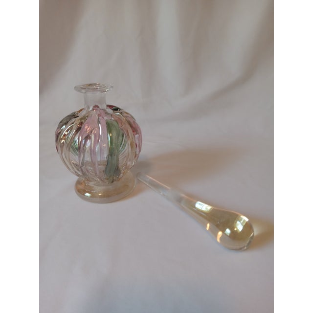 Vintage Ion Tamaian Signed Hand Blown Art Glass Perfume Bottle With Dauber For Sale - Image 16 of 17