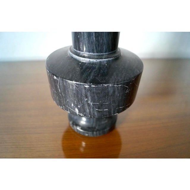 Vintage Italian Dark Gray Marble Vase For Sale - Image 11 of 12