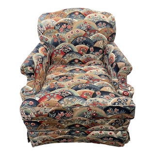 1990s Vintage Patterned Club Chair For Sale