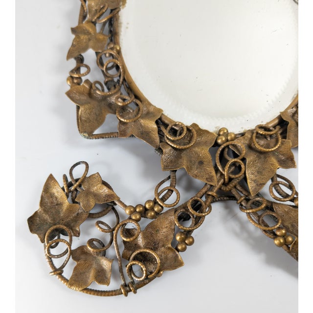 Late 19th Century 19th Century Austrian Bronze Ivy Vine and Berry Motif Table Mirror Possibly by Bergman For Sale - Image 5 of 15
