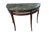 French Massive Antique Demilune Mahogany Console Table With Green Marble Top – Louis XVI Neoclassical / George III Style Entryway Fretwork Accent Table For Sale - Image 3 of 12