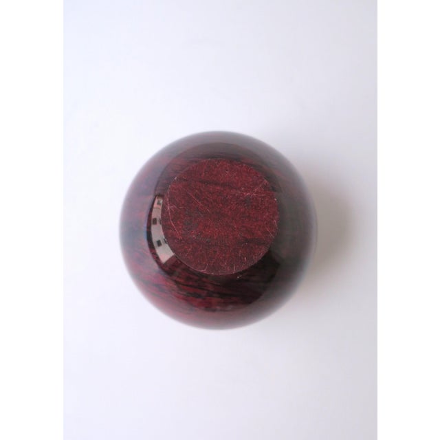 Burgundy Italian Marble Red Burgundy Urn Vase For Sale - Image 8 of 8