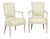 Pair Late 19th Century Swedish Gustavian Gray Painted Armchairs For Sale